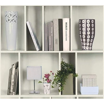 Image de A.S. Création Papier peint intissé Authentic Walls 2 Avec étagère en bois vintage Style ethnique 10,05 x 0,53 m Gris vert et blanc Fabriqué Allemagne 366631 36663 1