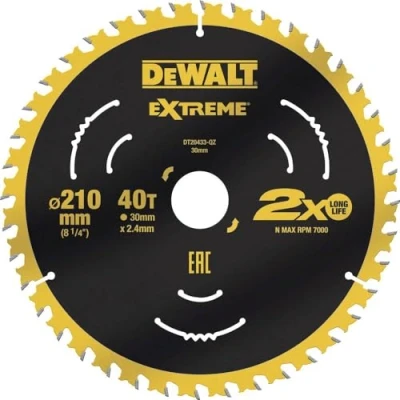 Image de DEWALT DT20433 QZ Lame de scie circulaire 210 x 30 2.4 mm Nombre dents: 40 1 pc(s)