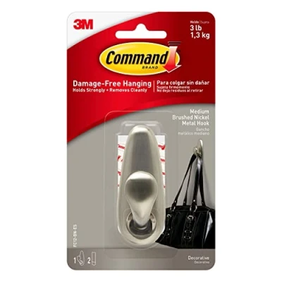 Image de Command FC12 BN Crochet en métal Nickel brossé Taille M (Import Royaume Uni)