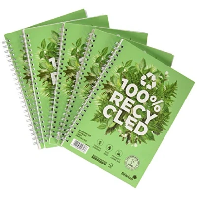 Image de Silvine Réf R103 Premium Cahier en papier recyclé Reliure intégrale Ligné 120 pages 80 g/m² A5 Lot de 5 (Import Royaume Uni)