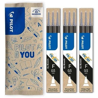 Image de PILOT Lot de 3 étuis recharges FriXion pour stylo effaçable. Compatibles Point et Clicker Noir Pointe Fine
