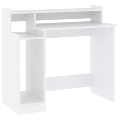 Image de vidaXL Bureau avec Lumières LED Table d&#039;Ordinateur d&#039;Ecriture d&#039;Etude Informatique Blanc 97x45x90 cm Bois d&#039;Ingénierie