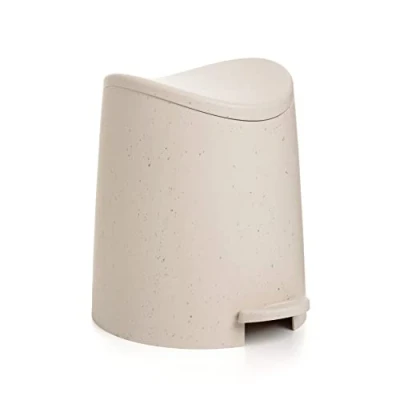 Image de Tatay Poubelle de salle bain avec pédale standard ECOHOME, 3 l capacité, en polypropylène, sans BPA, plastique 100 % recyclé, dimensions 19 x 21,8 22,1 cm