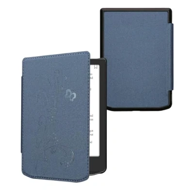 Image de kwmobile Étui Compatible avec Pocketbook Verse/Verse Pro/Verse Color/Vivlio Light/Light HD Coque à Rabat magnétique Tablette eReader Similicuir Bleu foncé