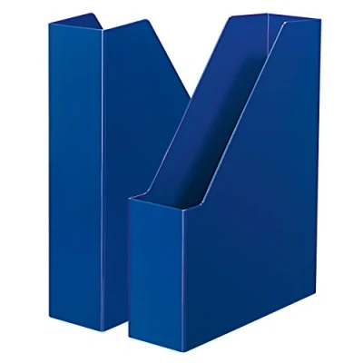 Image de HAN Lot de 2 porte revues i Line élégants et modernes haut gamme pour cahiers, magazines dossiers jusqu&#039;au format A4/C4, bleu