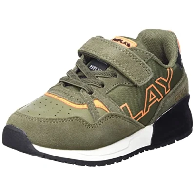 Image de Replay Shoot Jr Baskets élastiques pour garçon, 3119army Green Fluo Orange, 29 EU