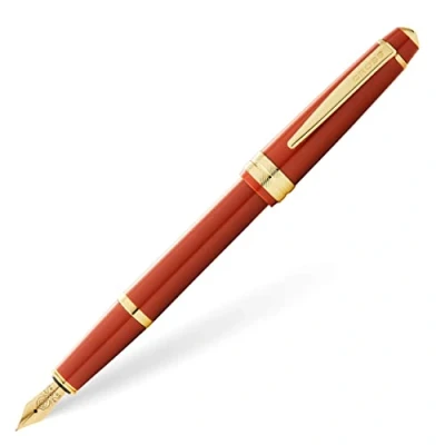 Image de Cross Bailey Light Stylo plume Ambre avec ferrures dorées Calibre XF Livré dans un emballage cadeau