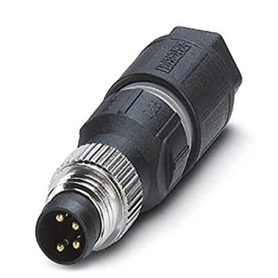 Image de Phoenix 1441037 Noir connecteur de fils Connecteurs (Noir, Métal, Nickel, IP67, 4 A, IEC 61076 2 104 CUL)