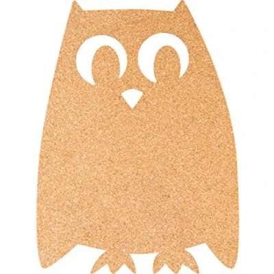 Image de Securit Tableau Pot en liège avec 6 épingles, montage mural, 30 x 45 cm (Cb pot) Hibou marron