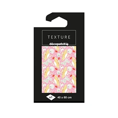Image de Décopatch TD820C Un paquet de 1 feuille papier Texture 40x60 cm, Grue avec dorures
