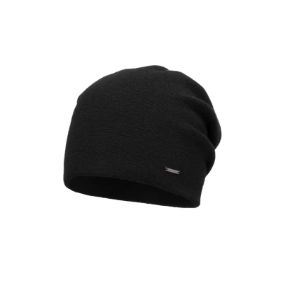 Image de VIVISENCE Bonnet pour Femme L&#039;automne Et l&#039;hiver Classique Ajusté en Laine avec Trois Plis À L&#039;arrière Un Ajustement Parfait Plaque Doublure Isolante Intérieure 7085, Noir,Taille Unique
