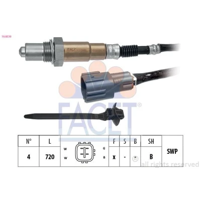 Image de FACET 10.8539 Sonde lambda avec monture chauffé, planaire, Filetage prégraissé MAZDA: CX 5 II