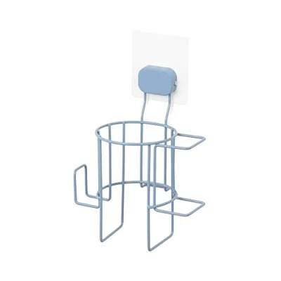 Image de Compactor Support Sèche Cheveux GRENA Autocollant Bleu, Métallique, 16,8x12,2x26(h) cm