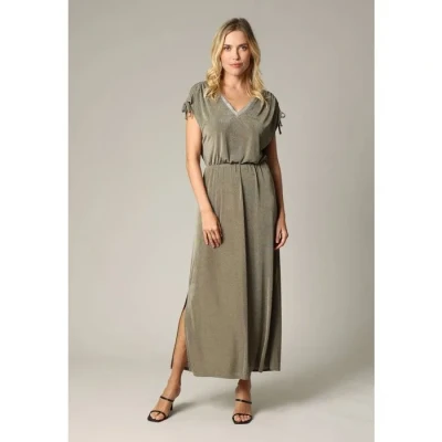 Image de Robe longue en maille fantaisie avec détails DEELUXE ROSAJANE Khaki Femme