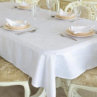 Image de BGEUROPE Nappe Antitache Blanc Réf. Lines 150cm x 350cm