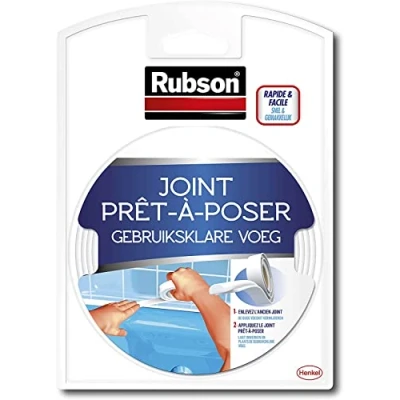 Image de RUBSON joint Prêt à Poser Rouleau auto adhésif de préformé pour lavabo et baignoire blanc 12mm x 3.5m