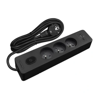 Image de Multiprise NO NAME G3FU52S 3 prises type E Interrupteur USB A+C 12W Câble 5m