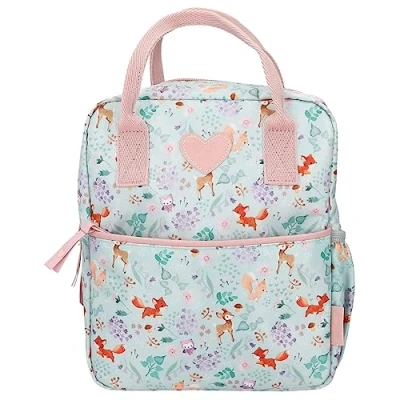 Image de Depesche 12571 Princess Mimi Wild Forest Dos pour Enfants en Vert et Rose avec des Animaux de la forêt, Sac Fermeture éclair