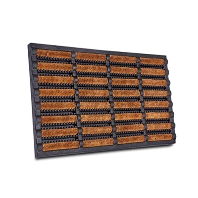 Image de HANSE Home Brushes Paillasson Coco et Caoutchouc, 40 x 60 cm, antidérapant, Anti salissures, pour l&#039;intérieur l&#039;extérieur, avec brosses en Noix de Coco, résistant aux intempéries, Noir Naturel