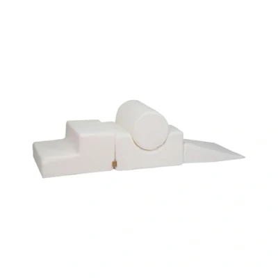 Image de MEOWBABY 4 Elements Soft Foam Blocks Playset Aire de Jeux pour Bébés et Tout Petits, Blocs d&#039;escalade d&#039;intérieur, Boucle, Blanc