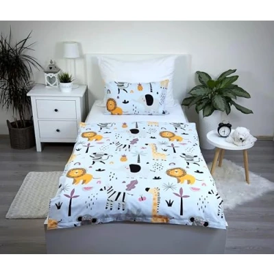 Image de Theonoi Parure de lit complète pour Enfant et bébé Housse Couette 100 x 135 cm taie d&#039;oreiller 40 60 en Coton Öko Tex Standard (Animaux Safari Jungle)