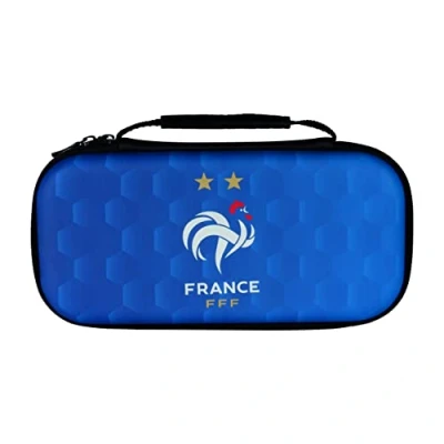 Image de Konix FFF Housse de Protection et Transport pour Consoles Nintendo Switch, Switch Lite OLED Rangement 8 Jeux Bleu