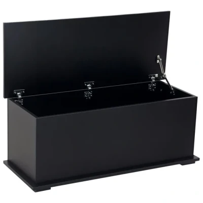 Image de HOMCOM coffre malle de rangement à jouets dim. 100L x 40l 40H cm panneaux particules noir