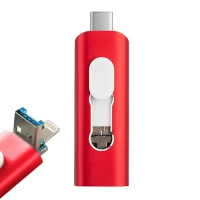 Image de Cool SMARTPHONES &amp; TABLETS ACCESSORIES Pen Drive USB X32 GB (3 en 1) Lightning/Type C/Micro Rouge