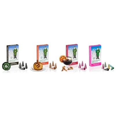 Image de Crottendorfer Räucherkerzen Lot de 4 variétés d’encens originaux dans un seul colis, différents parfums, dont archeaux, parfum Noël, BM, enchanteur cheminée, pomme cannelle