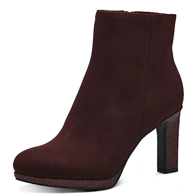 Image de MARCO TOZZI Femme 2 25341 41 Bottines à Talons, Bordeaux Comb, 40 EU