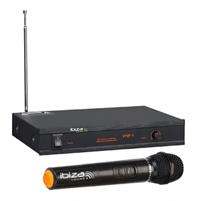 Image de Ibiza VHF1A Système de Micro sans Fil avec 1 VHF et récepteur Canal 207.5MHz Noir