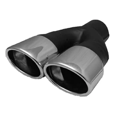 Image de Embout echappement en inox double ovale pour sortie 48 60 mm