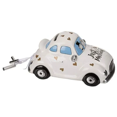 Image de Out of the blue Tirelire Voiture de Mariage en Céramique avec Serrure/Dimensions : 8 x 14,5 6,5 cm