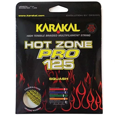 Image de Karakal Hot Zone Pro 125 Jeu de cordes squash Jaune/noir