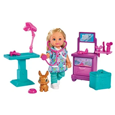 Image de Simba Evi Love Clinique Vétérinaire Mini Poupée 12cm Table d&#039;Opération + 1 Lapin à Soigner Nombreux Accessoires Inclus 105733486002, Vert