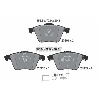 Image de TEXTAR 2380101 Jeu de plaquettes frein avec contact du palpeur d&#039;usure intégré VOLKSWAGEN: Golf 5, Passat B6 Variant, Berline