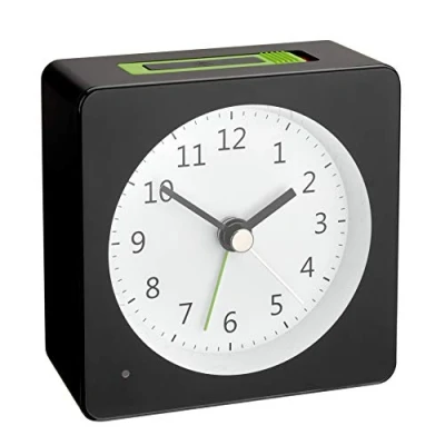 Image de TFA Dostmann Loom 60.1031.01 Réveil analogique avec éclairage Automatique Fonction Snooze Noir/Vert 81 x 42 83 mm
