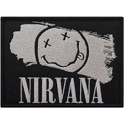 Image de Nirvana Patch à repasser SMILEY PAINT (Taille unique) (Gris/Noir)