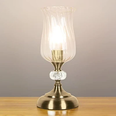 Image de Anika Hurricane 62480 Lampe de table avec Base tactile 3 modes luminosité Facile à installer effet laiton antique Alimentation secteur 28 x 12,5 cm