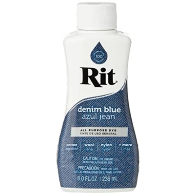 Image de Rit Purpose Teinture Liquide, Tissu, Bleu Denim, 236 ML
