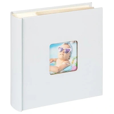 Image de walther design Fun ME 110 BL Album Photo Mémo à Pochettes avec Couverture Fenêtre, Bleu Clair, pour 200 Photos au Format 10 x 15 cm
