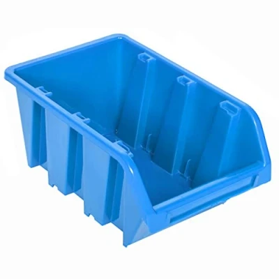 Image de botle Lot de 5 boîtes empilables pour Atelier, Garage, boîte Rangement Vue, empilables, 100 x 150 70 mm, Bleues, en Plastique,