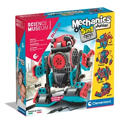 Image de Clementoni 61360 Science&amp;Play Mechanics Ensemble de Construction Robots Mobiles pour Enfants 6 Ans, Jouets STEM, Version Anglaise, Multicolore, 7,7 x 30 cm