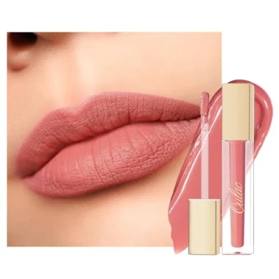 Image de OULAC Rouge à Lèvres Liquide Matte Encre Longue Tenue Fini Crémeux &amp; Ultra Pigmenté Résistant l&#039;Eau et aux Baisers Infusé la Vitamine E Vegan Sans Cruauté 4,5ml,M31