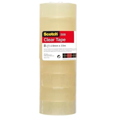 Image de Scotch Ruban Adhésif Transparent 508 8 Rouleaux 19mm x 33m à Usage Général pour l&#039;Ecole, la Maison et le Bureau