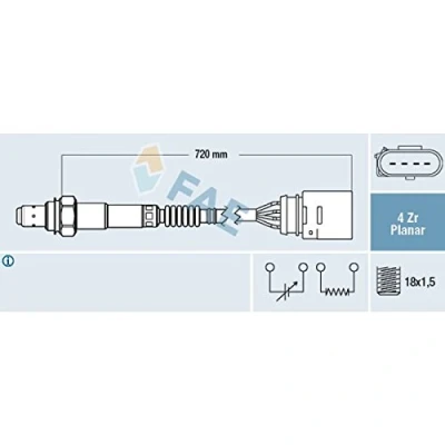 Image de FAE 77204 Sonde lambda AUDI: A3 3/5 portes, A4 B7 Berline, Avant, VOLKSWAGEN: New Beetle Golf 4, Passat B5 GP Break