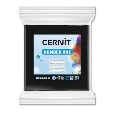 Image de CERNIT CE0900250100C Un Pain de Pâte Polymère Number one à Modeler Cuire Couleur noir Bloc 250 g