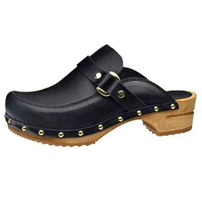 Image de Sanita Lillen OPEN Sabots, Femme, Taille: 38, Black Cuir
