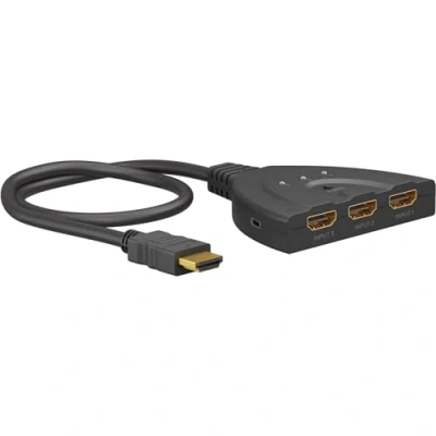 Image de Caractéristiques principales : Commutateur HDMI manuel 3 vers 1 2 Ports d&#039;entrée HDMI, Port de sortie Résolution maxim