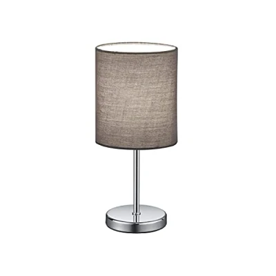 Image de Reality Leuchten Lampe de table Jerry, abat jour en tissu, E14, 40 W, Gris, 13 x 28,5 cm